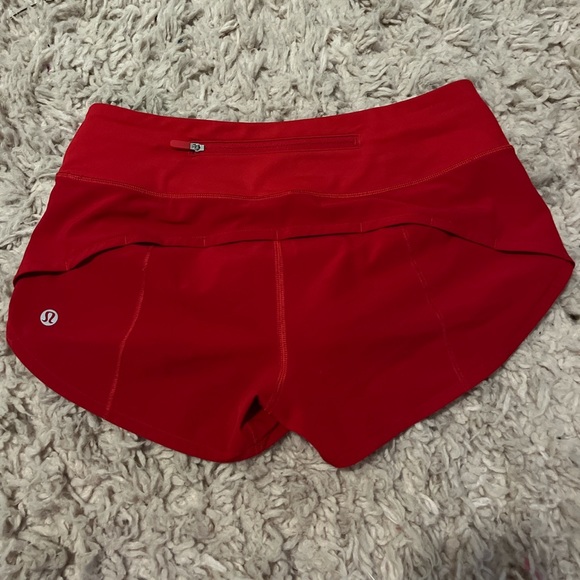 Lululemon Red Speed Up Shorts - Picture 2 of 4
